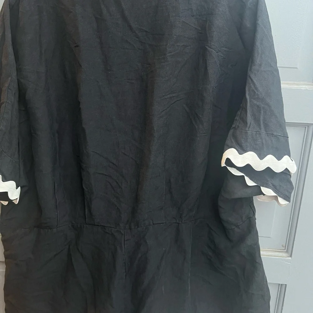 NWT Petal and Pup Isabella cotton & linen bottom up black/white romper size s - Picture 8 of 14